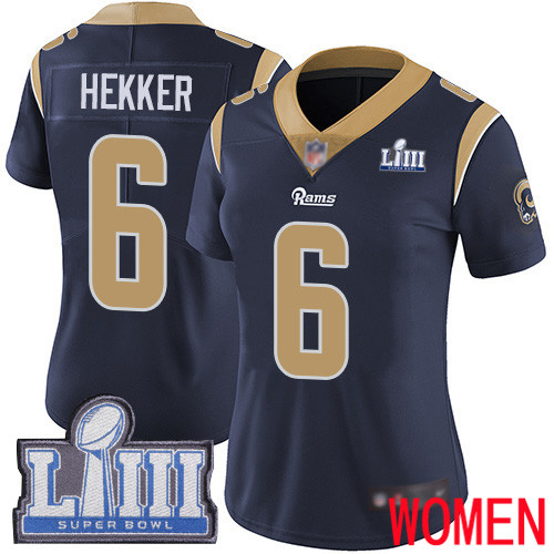 Los Angeles Rams Limited Navy Blue Women Johnny Hekker Home Jersey NFL Football 6 Super Bowl LIII Bound Vapor Untouchable